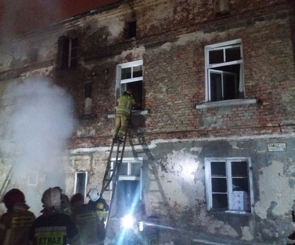 Pożar mieszkania na Wybickiego w Grudziądzu