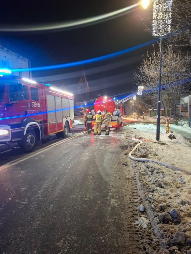 Pożar Biedronki w Polanowie