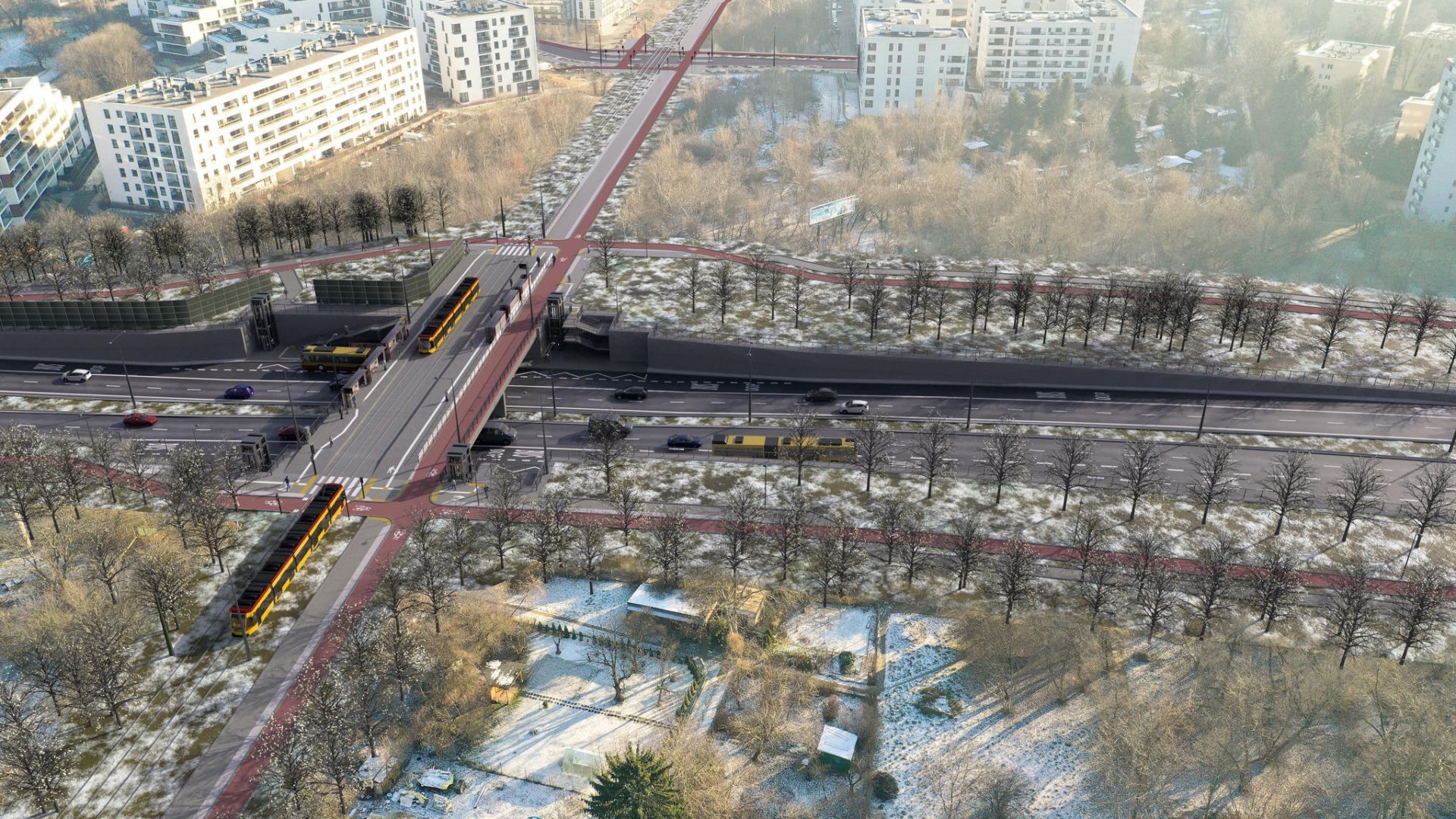 Wizualizacja tramwaju na Gocław w Warszawie