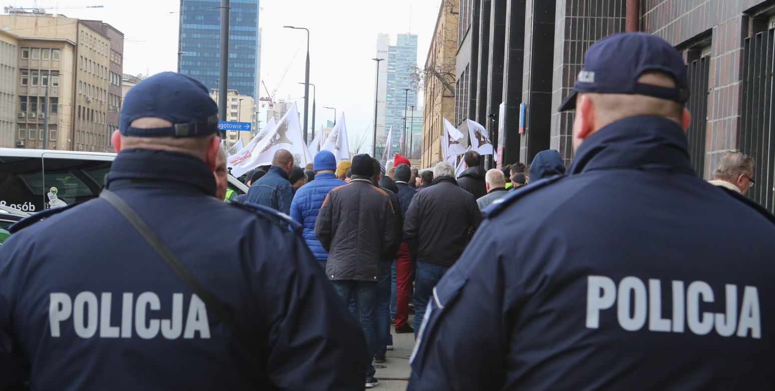 Protest taksówkarzy w Warszawie