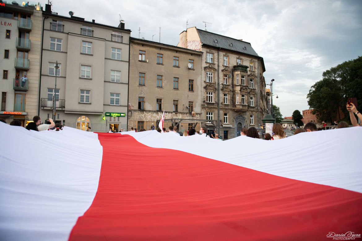 Marsz solidarności z Białorusinami w Krakowie