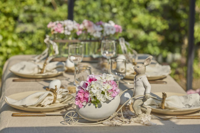 Pelargonie w wielkanocnych dekoracjach