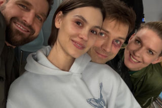 Na dobre i na złe nowy sezon. Blanka (Pola Gonciarz), Mario (Marcin Korcz), komisarz Radek Biegun (Mateusz Lisiecki), policjantka (Magdalena Wróbel)