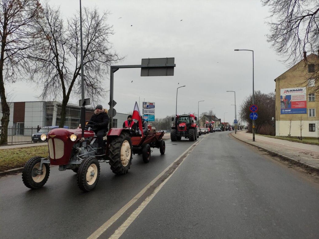 Protest rolników w Elblągu