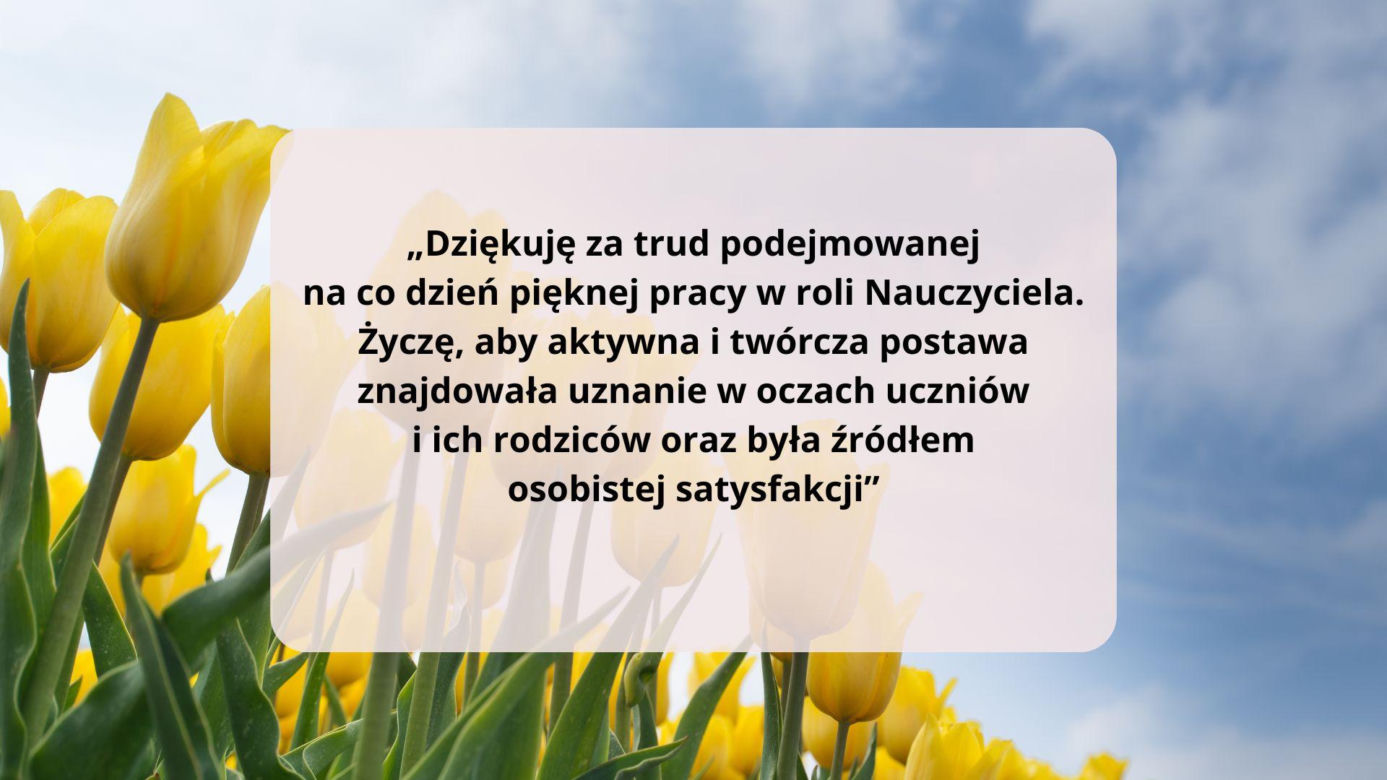 Podziękowania i życzenia na zakończenie roku szkolnego