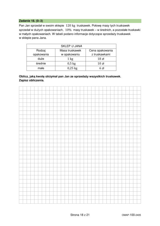 Egzamin ósmoklasisty 2024 - MATEMATYKA