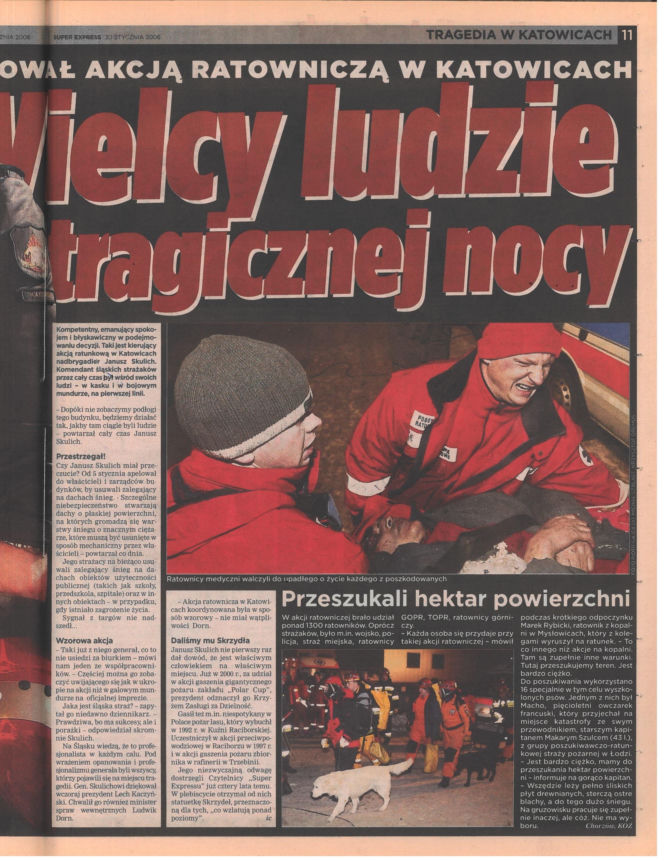 Zawalenie hali w Katowicach - archiwalne wydania "Super Expressu"