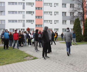 Ewakuacja - ćwiczenia na Politechnice Rzeszowskiej 