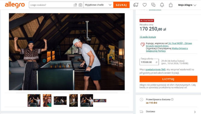 Omenaa Mensah i Rafał Brzoska ponownie z nietypową aukcją dla WOŚP. Licytacja już rozbiła bank!