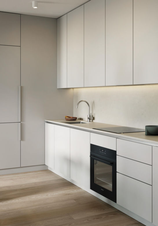 Invisible kitchen w bieli 