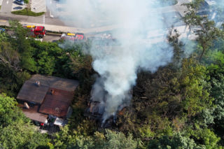 Pożar budynku przy ul. Marywilskiej