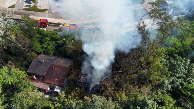 Pożar budynku przy ul. Marywilskiej