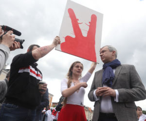 Manifestacja poparcia dla Białorusinów w Warszawie