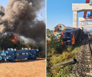 Dźwig spadł na wagon, pociąg się wykoleił. 22 osoby nie żyją! 