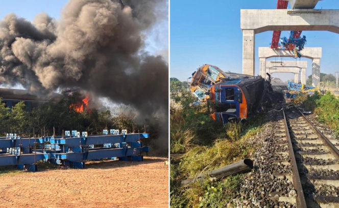 Dźwig spadł na wagon, pociąg się wykoleił. 22 osoby nie żyją! 