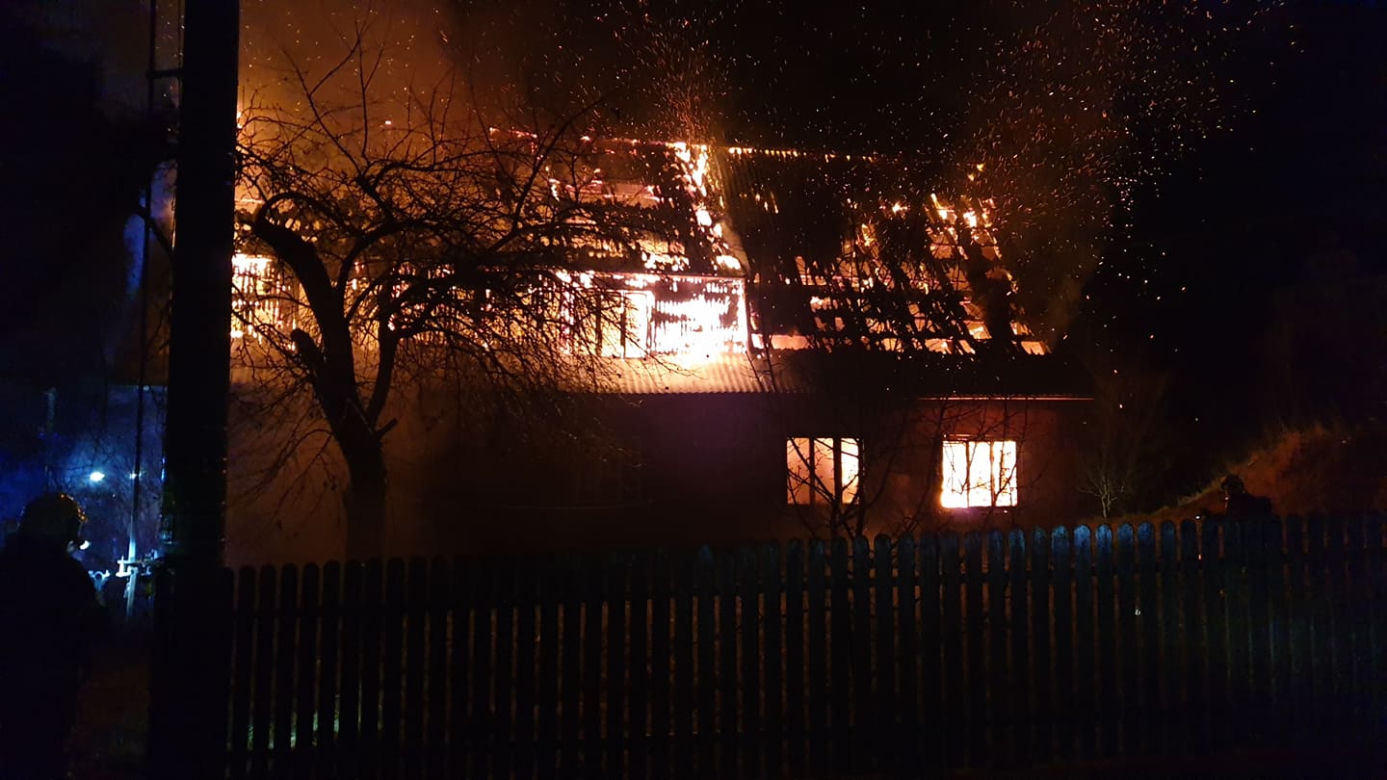 Pożar domu w Toporzysku w Małopolsce
