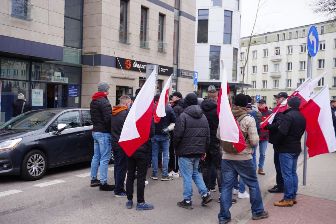 Protest rolników w Białymstoku. Przemarsz ulicami miasta 4 marca