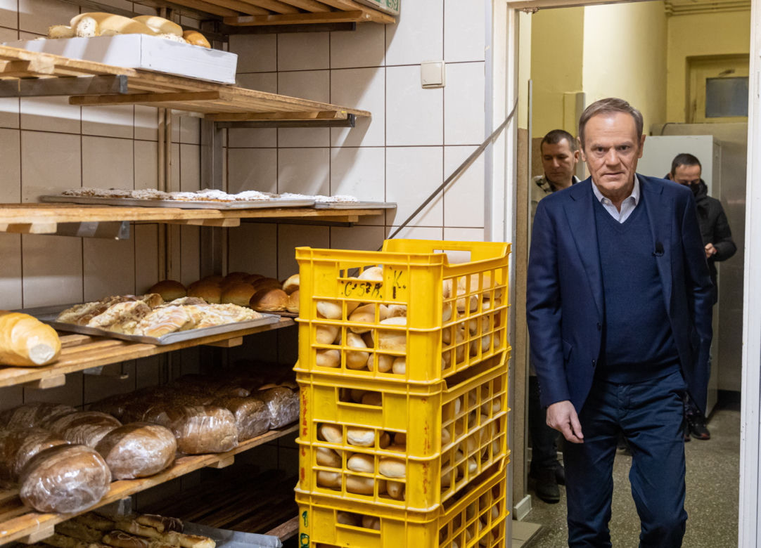 Donald Tusk w piekarni o cenach gazu