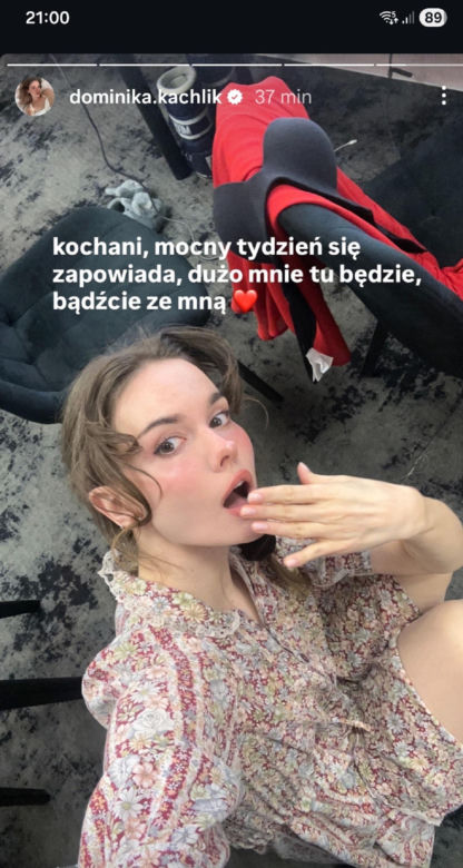 M jak miłość. Dominika Kachlik (Franka) na Instagramie