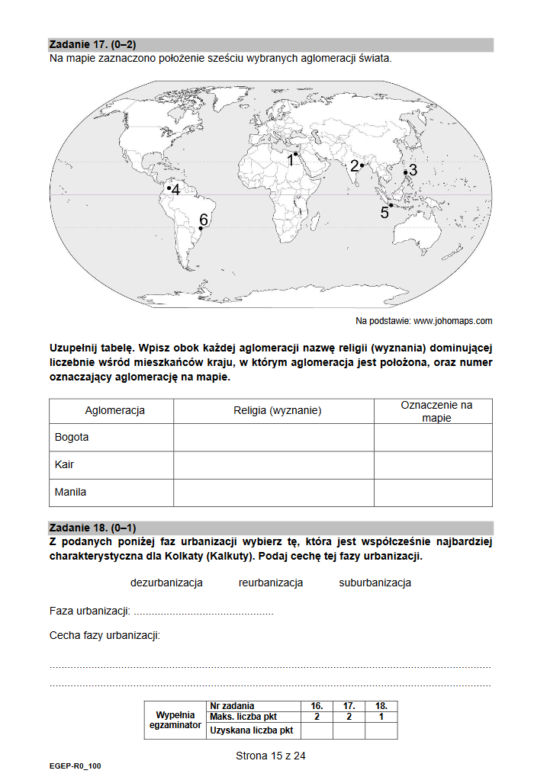 Matura geografia rozszerzona 2021 - arkusz CKE