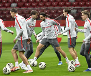 Trening reprezentacji Polski w Warszawie przed meczem z Albaną