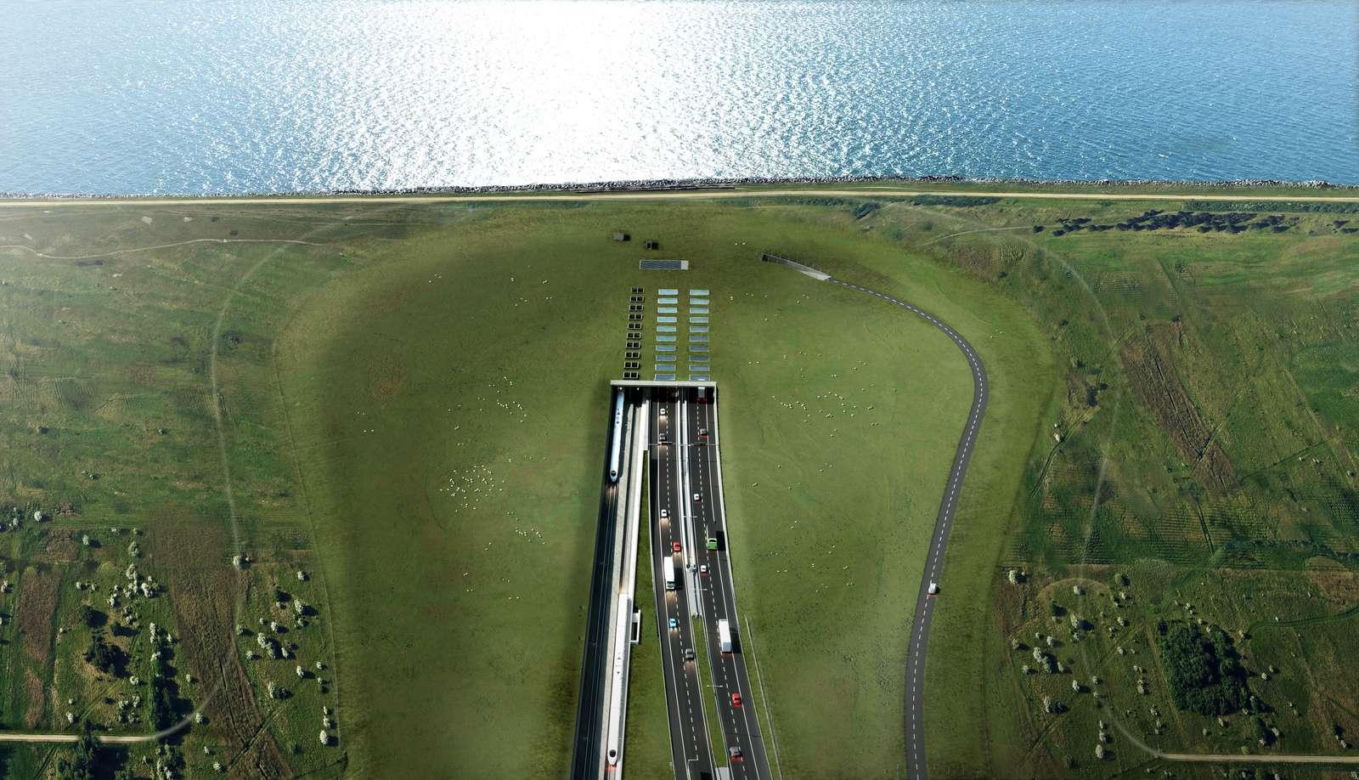 Plac budowy tunelu Fehmarnbelt - wizualizacja