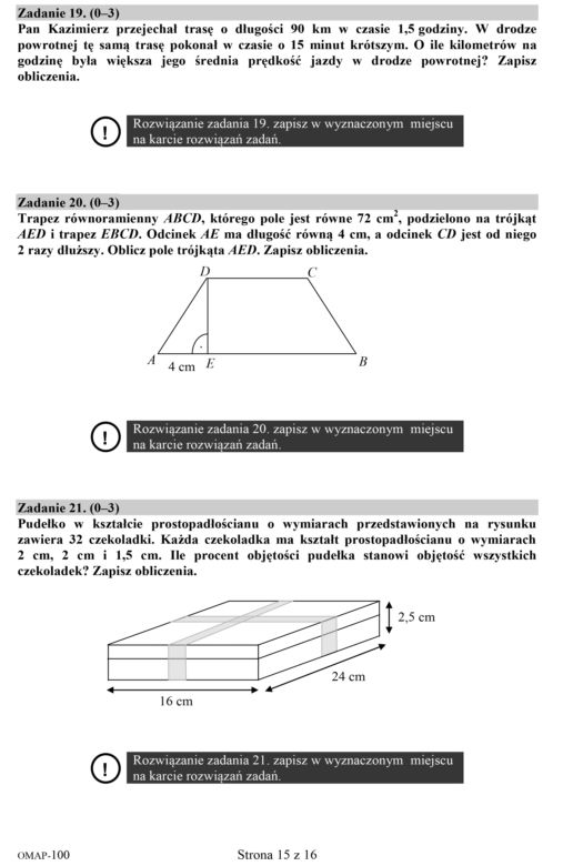 Egzamin ósmoklasisty 2020 matematyka