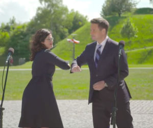 Brifing prasowy Rafała Trzaskowskiego z Aleksandrą Dulkiewicz