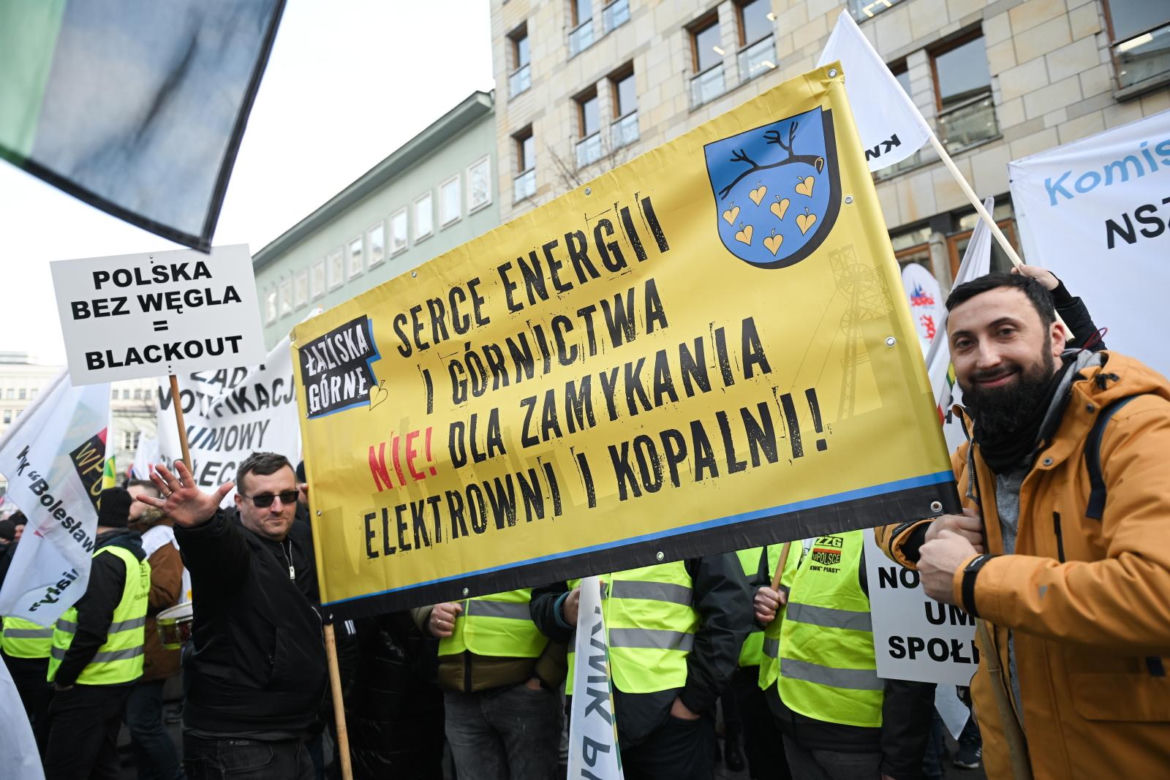 Protest górników i energetyków w Warszawie