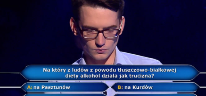 Na który z ludów alkohol działa jak trucizna - zaskakujące pytanie w Milionerach 