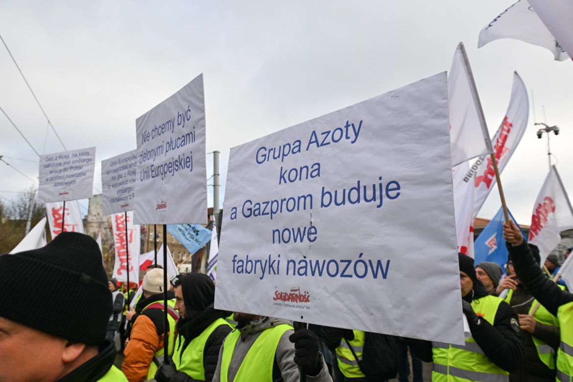 Protest związkowców w Szczecinie