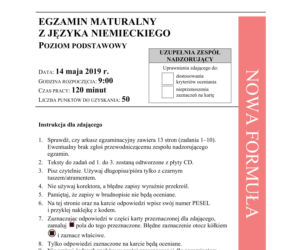 ARKUSZE CKE - Matura j.niemiecki- poziom podstawowy 2019 - co było na maturze z niemieckiego?