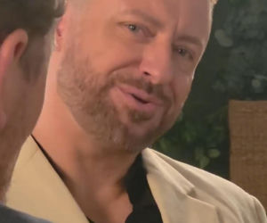 Barwy szczęścia nowy sezon na planie. Maciej Wilk (Adam Szczyszczaj), Szczepan (Robert Gulaczyk)