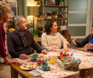 Walentynki z M jak miłość odcinek specjalny. Stefan (Steffen Möller), Simona (Agnieszka Fitkau-Perepeczko), Barbara (Teresa Lipowska), Marysia (Małgorzata Pieńkowska)