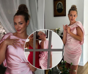 Wiktoria Gąsiewska w różowej mini na komunii kuzyna. Odsłoniła plecy i nogi do nieba