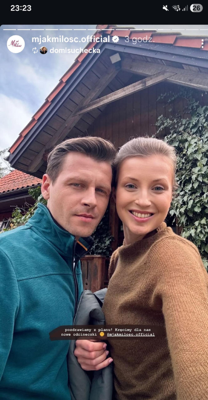 M jak miłość na planie po wakacjach 2026. Natalka (Dominika Suchecka), Adam Karski (Patryk Szwichtenberg)