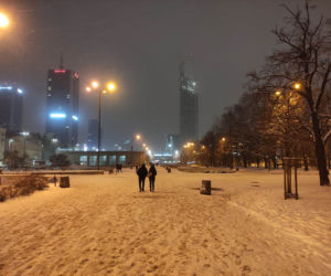 Śnieżna zima w Warszawie