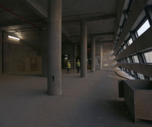 Narodowe Forum Muzyki (NFM), prace budowlane, listopad 2013. W Narodowym Forum Muzyki powstaje sala koncertowa na 1800 osób, a ponadto trzy sale kameralne mieszczące od 250 do 450 osób