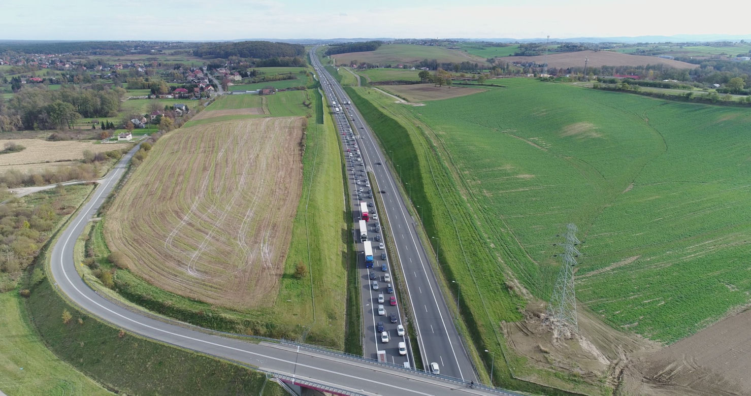 Korek-gigant na autostradzie A4 w Małopolsce