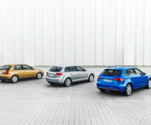 trzy generacje Audi A3