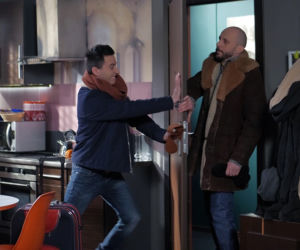 Pierwsza miłość. Mikser (Błażej Michalski), Franciszek (Tomasz Borkowski)