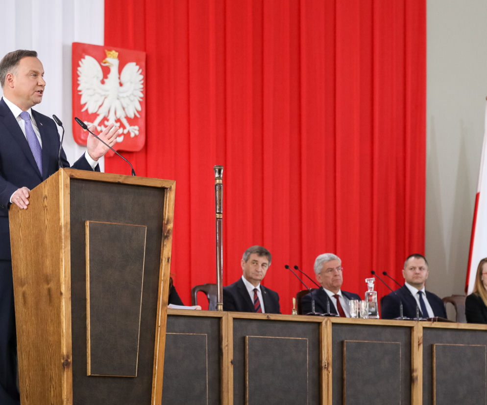 Prezydent Andrzej Duda przemawiał na Zgromadzeniu Narodowym z okazji 550-lecia polskiego parlamentaryzmu