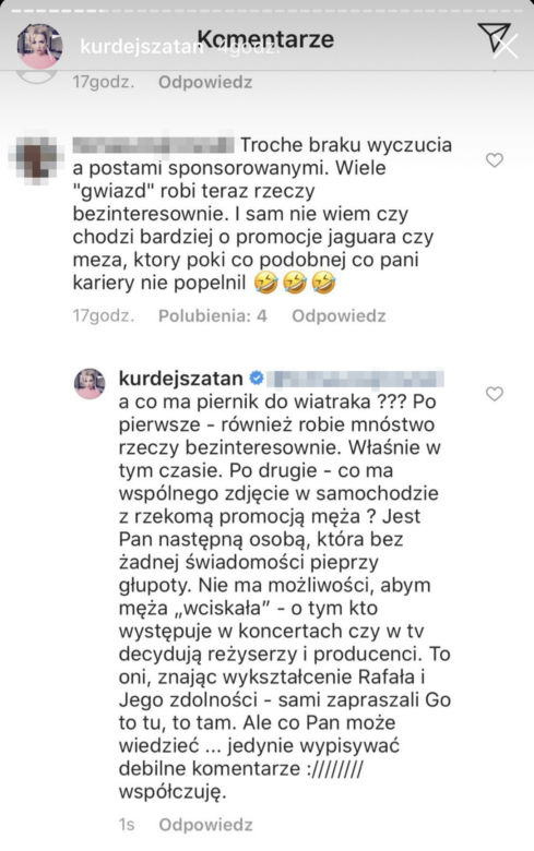 Basia Kurdej-Szatan  jak będzie trzeba odda aktorom wszystko co ma 