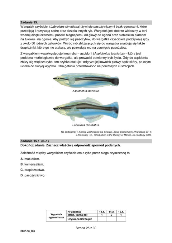 Matura biologia arkusz formuła 2015
