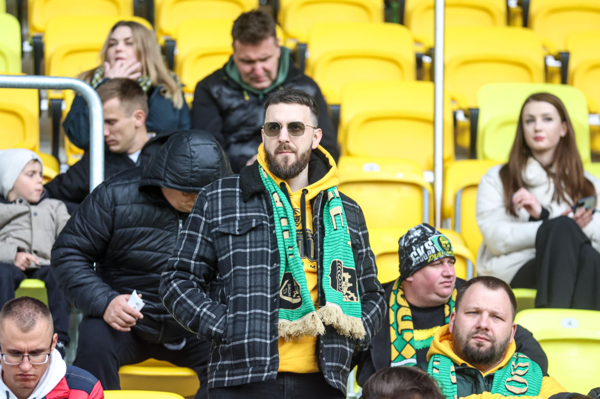 Kibice na meczu GKS Katowice - Lech Poznań