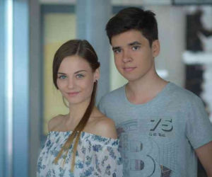 Pierwsza miłość. Mirek (Maurycy Torbicz), Marianna (Katarzyna Sawczuk)
