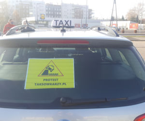 Protest taksówkarzy w Bydgoszczy 