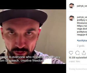 Patryk Vega: Wypuścili Misiewicza, żeby zablokował film 