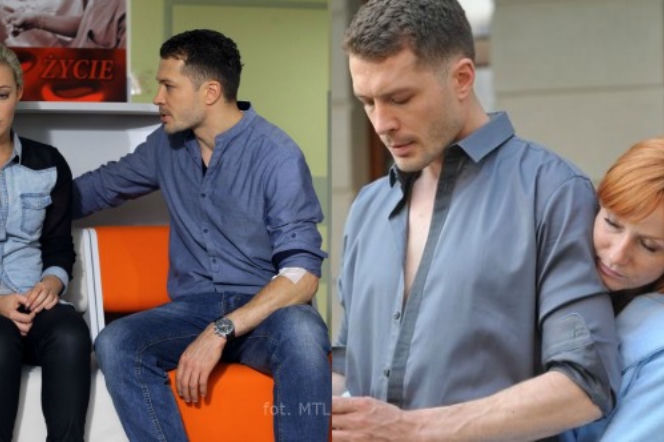 M jak miłość. Tomek (Andrzej Młynarczyk), Maryla (Izabela Kapiasova), Agnieszka (Magdalena Walach)