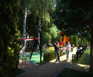 Widok na park od południa